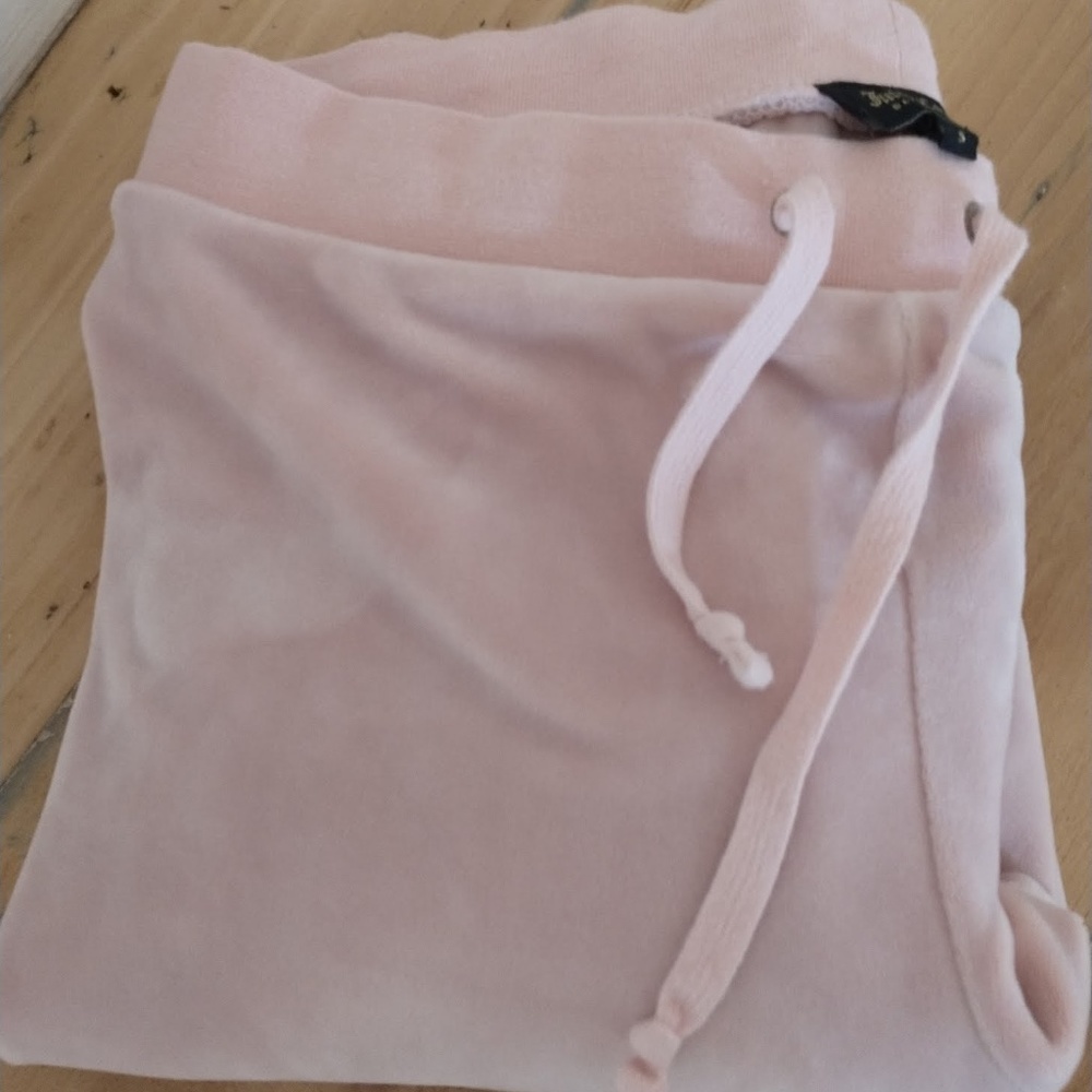 Juicy Couture "Black Label" Blush Velour Joggers XS